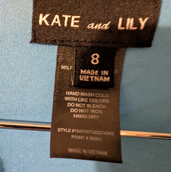 Kate And Lily Sz,8 BOHO Blue Long Sleeve Dress - Picture 10 of 17